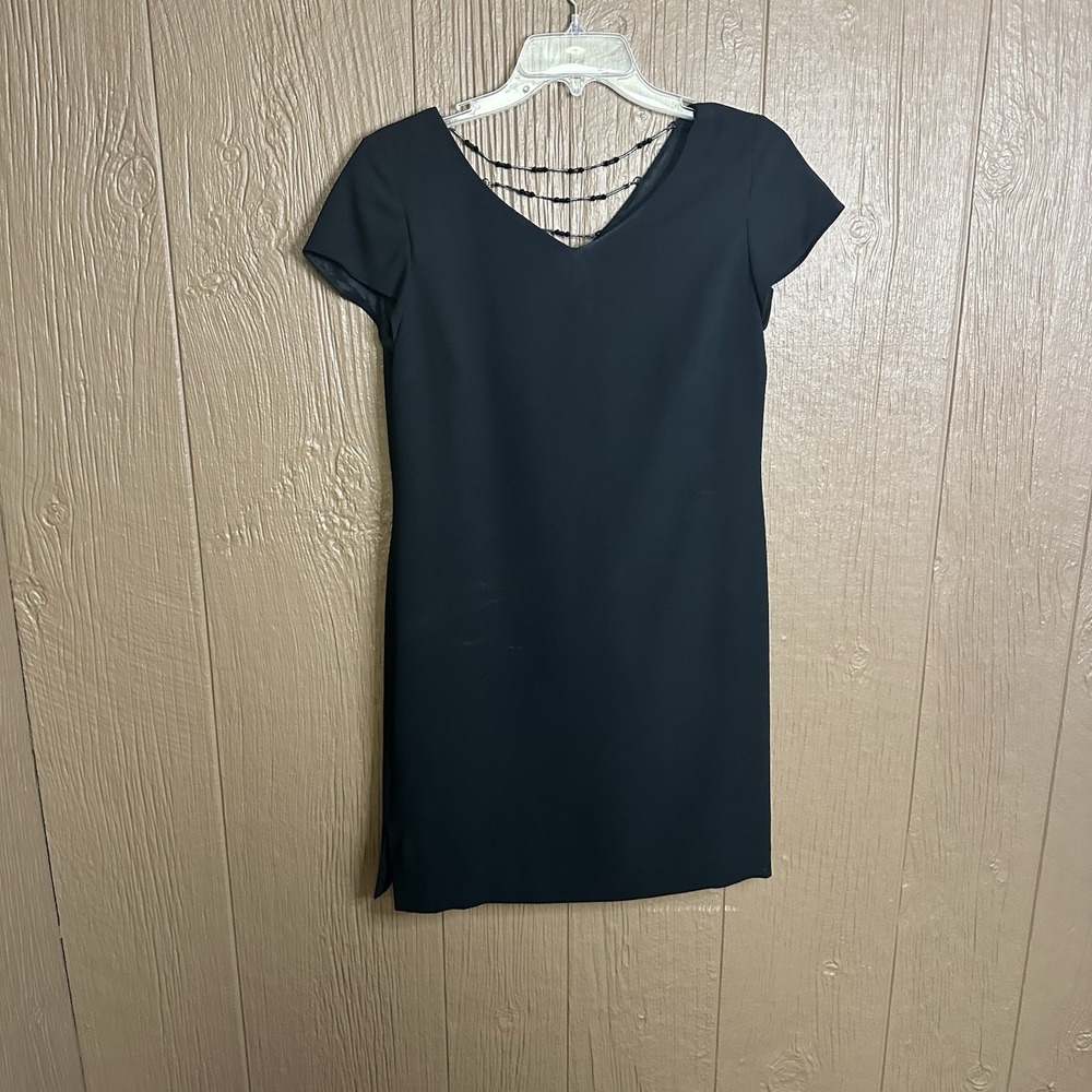 Warren Petites New York Black Dress Size 8 Petite Jewels Knee Length Formal